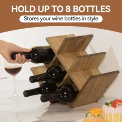 Itopfox 8-Bottle Countertop Wine Rack, Wooden 3-Tier Wine Bottle Holder For Bar Table, Wine Cabinet, Free Standing Display And Storage Shelves Brown 14 Itopfox 8-Bottle Countertop Wine Rack, Wooden 3-Tier Wine Bottle Holder For Bar Table, Wine Cabinet, Free Standing Display And Storage Shelves Brown -Baxton Studio Shop GUEST 2167d342 65bc 4299 9cad 2b45ddad6c37