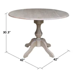 Kayden Round Dual Drop Leaf Pedestal Table Washed Gray Taupe - International Concepts -Baxton Studio Shop GUEST 21833894 aa4a 47dd a127 1f420f07ffa0