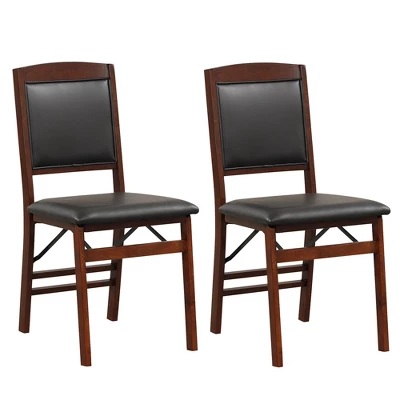Costway 2 Pack Folding Dining Chairs Foldable Chairs With PVC Padded Seat & High Backrest 9 Costway 2 Pack Folding Dining Chairs Foldable Chairs With PVC Padded Seat & High Backrest - Image 9
