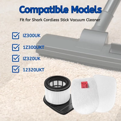 Nispira IZ300 IZ300UK Foam Felt Sponge Filters For Shark IZ300UKT IZ320 IZ320UK Anti Hair Wrap Cordless Vacuum Cleaners Accessory Filters, 10 Sets 1 Nispira IZ300 IZ300UK Foam Felt Sponge Filters For Shark IZ300UKT IZ320 IZ320UK Anti Hair Wrap Cordless Vacuum Cleaners Accessory Filters, 10 Sets