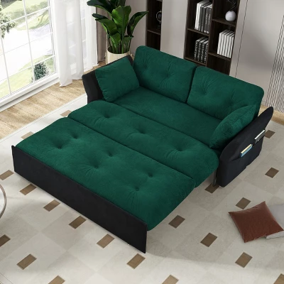 74.01" Chenille Convertible Pull Out Loveseat Sofa Bed With Thicked Cushions And Side Storage, Queen Size Sofa Bed 16 74.01" Chenille Convertible Pull Out Loveseat Sofa Bed With Thicked Cushions And Side Storage, Queen Size Sofa Bed - Image 16