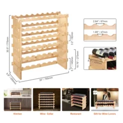 VEVOR 48 Bottle Stackable Modular Wine Rack, 6-Tier Solid Bamboo Wood Storage Racks, Floor Freestanding Wines Holder Display Shelf, Natural Color 14 VEVOR 48 Bottle Stackable Modular Wine Rack, 6-Tier Solid Bamboo Wood Storage Racks, Floor Freestanding Wines Holder Display Shelf, Natural Color -Baxton Studio Shop GUEST 2244c3a9 40d8 469c 8cca 308e086dd756