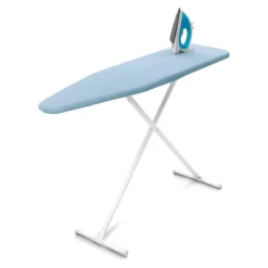 Homz T-Leg Clothes Ironing Board, Compact Foldable Standard Size Adjustable Height With Foam Pad & Cotton Cover, Light Blue -Baxton Studio Shop GUEST 225e970f e1ee 437f 9d64 eb260d5a9435