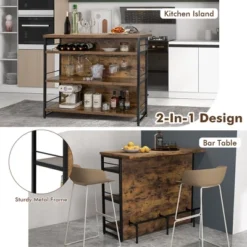 Tangkula Industrial Kitchen Island Bar Table 4-Tier Storage Shelf Drinks Rack Glass Holders -Baxton Studio Shop GUEST 2281e6e7 4166 4d5b b068 dba0a8e2c143