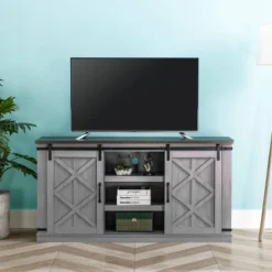 58" TV Stand For TVs Up To 65" Gray - Home Essentials -Baxton Studio Shop GUEST 2284d572 5a88 4ce4 bdbe 0303d8eb4d4c