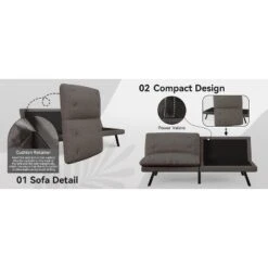 Dyonery 70" Memory Foam Folding Convertible Linen Futon Sofa Couch,Detachable Cushion,Adjustable Backrest, For Living Room,Office,Apartment, Black 20 Dyonery 70" Memory Foam Folding Convertible Linen Futon Sofa Couch,Detachable Cushion,Adjustable Backrest, For Living Room,Office,Apartment, Black -Baxton Studio Shop GUEST 22b4296b bbab 41a4 b9bc d90dc30635d1