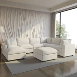 Modular Sectional Sofa With Ottoman,134inch U Shaped Convertible Cloud Couch,8 Seater Convertible V Shaped Living Room Sets 26 Modular Sectional Sofa With Ottoman,134inch U Shaped Convertible Cloud Couch,8 Seater Convertible V Shaped Living Room Sets -Baxton Studio Shop GUEST 22c199a2 8163 45e4 bc59 65c5d7343870