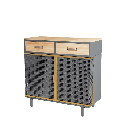 31.5" Modern Carbonized Bamboo Sideboard With 2 Drawers - ModernLuxe 5 31.5" Modern Carbonized Bamboo Sideboard With 2 Drawers - ModernLuxe - Image 5