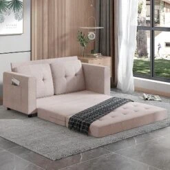 Mjkone Linen Pull Out Floor Sofa Bed, 3-in-1 Loveseat Sleeper Sofa Bed -Baxton Studio Shop GUEST 235a3d0c ed0a 4cd3 bc49 f1ff5b228be5