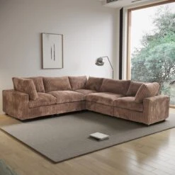 Cloud Modular Sectional Sofa,118" Oversized V Shaped Couch,5 Seater Plush Sofas For Living Room,Covers Washable&Replaceable -Baxton Studio Shop GUEST 235fe0ba 149a 494f a277 b65d81298f46