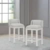 Set Of 2 26" Bronn Non Swivel Counter Height Barstools White /Silver - Hillsdale Furniture