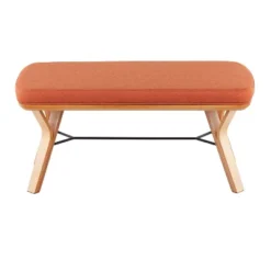 42" Folia Bench Polyester/Wood Natural/Orange - LumiSource 8 42" Folia Bench Polyester/Wood Natural/Orange - LumiSource -Baxton Studio Shop GUEST 23bd5901 8527 4e1a 8b26 97f67e2ed503