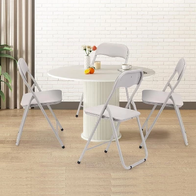 Folding Chairs With Cushion, Outdoor & Indoor Event Portable Metal Folding Chairs With Non-Slip Feet Pads Stackable Chairs 1 Folding Chairs With Cushion, Outdoor & Indoor Event Portable Metal Folding Chairs With Non-Slip Feet Pads Stackable Chairs