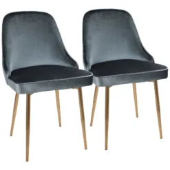 Set Of 2 Marcl Contemporary Dining Chair Gold/Blue - LumiSource -Baxton Studio Shop GUEST 23e6e5ca c735 4d6c 966c 700fd101094c