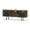 Costway Modern TV Stand/Console Cabinet 3 Shelves Storage Drawer Splayed Leg Wood/Black