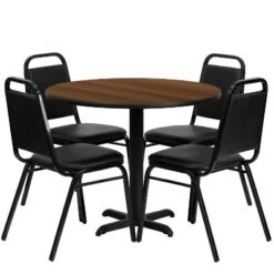 Flash Furniture 36'' Round Laminate Table Set With X-Base And 4 Trapezoidal Back Banquet Chairs 11 Flash Furniture 36'' Round Laminate Table Set With X-Base And 4 Trapezoidal Back Banquet Chairs -Baxton Studio Shop GUEST 24215361 f4cd 44a4 af93 2e43c3a77ca9