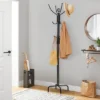 Costway 78'' Metal Coat Rack Free Standing Tree Hat Umbrella Holder Hanger Hooks Black