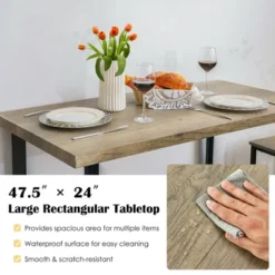 Costway 4-Piece Dining Table Set Industrial Dinette Set Kitchen Table W/Bench & 2 Stools 16 Costway 4-Piece Dining Table Set Industrial Dinette Set Kitchen Table W/Bench & 2 Stools -Baxton Studio Shop GUEST 246ff3f5 d0c9 4465 b74c 4939af5d0a45