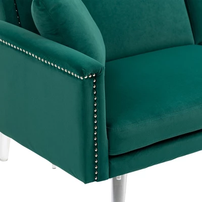 Modern Velvet Upholstered Loveseats Sofa With 2 Pillows-ModernLuxe 13 Modern Velvet Upholstered Loveseats Sofa With 2 Pillows-ModernLuxe - Image 13