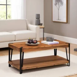 Alaterre Furniture Ryegate Live Edge Solid Wood Coffee Table Metal And Wood -Baxton Studio Shop GUEST 24da14db fcb6 43cf 8fd1 432f57ccfada