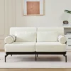 Modern Loveseat Sofa 59" Sofa Couch 2-Seater Sofa With Flexible USB Ports , Unique Cylindrical Armrests For Living Room, Beige