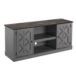 54" Farmhouse Two-Tone TV Stand For TVs Up To 65" Gray - Home Essentials -Baxton Studio Shop GUEST 254b3172 b60d 434f 878d 86c65bfab631