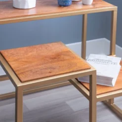 Camber 3 Tiered Plant Stand Side Table Gold - Powell Company -Baxton Studio Shop GUEST 255f6882 097d 40fa ab7a b7103f1dc3f1