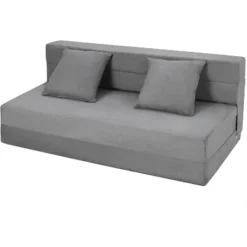 Olding Sofa Bed, Foldable Couch Bed With Pillow, Convertible Sleeper Chair Mattress, Futon Floor Couch With Memory Foam Washable Cover, Gray -Baxton Studio Shop GUEST 25767c96 219f 4659 ba6c 46c08a35dccd