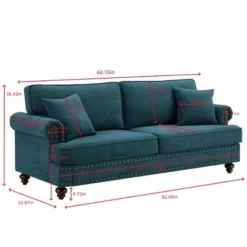 Modern Sofa, 82" Chenille Upholstered Couch, Loveseat Sofa, Sectional Love Seat Couch, Mid-Century Sofa For Living Room, Bedroom, Apartment, Office -Baxton Studio Shop GUEST 25783dee 5470 4cd7 b683 d632ced974c5