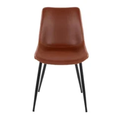 Set Of 2 Durango Dining Chairs Black/Cognac: Vintage Faux Leather, Metal Legs - LumiSource -Baxton Studio Shop GUEST 25e088fc 21de 4af6 9085 177fe00773b7