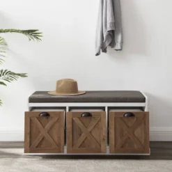 Farmhouse 40" 3 Drawer Storage Bench With Cushion - Saracina Home 19 Farmhouse 40" 3 Drawer Storage Bench With Cushion - Saracina Home -Baxton Studio Shop GUEST 25e5f424 f281 4507 b17a 014bdc2a8834