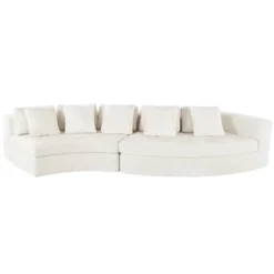 115.7" 4-Seater Chenille Modular Sofa Set, Curved Design Sofa Couch With 5 Pillows, No Assembly For Living Room & Bedroom - ModernLuxe -Baxton Studio Shop GUEST 25efe711 c593 41ad ac60 7a2966fc16f1