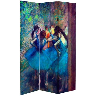 6" Double Sided Works Of Degas Room Divider Dancers - Oriental Furniture 2 6" Double Sided Works Of Degas Room Divider Dancers - Oriental Furniture - Image 2