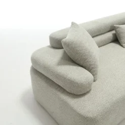 139"W 4-Seater Sectional Sofa Sleeper Sofa Bed With ARC Armrests, Double Backrests And Pillows, No Assembly Required-ModernLuxe -Baxton Studio Shop GUEST 26815fcf 9e76 4d40 a84a ea2f28a229c6