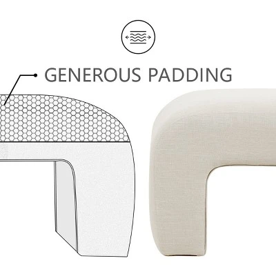 Lily 47" Contemporary Farmhouse Upholstered Bench-The Pop Maison 5 Lily 47" Contemporary Farmhouse Upholstered Bench-The Pop Maison - Image 5