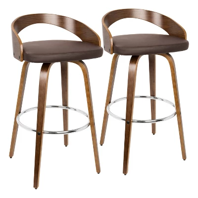 Set Of 2 Grotto Upholstered Barstools - Lumisource 9 Set Of 2 Grotto Upholstered Barstools - Lumisource - Image 9