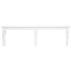 Farmhouse Long Wood Bench White - Olivia & May -Baxton Studio Shop GUEST 27051635 e004 41f4 b3e9 daf68a4282ab