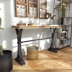 Industrial Wood Console Table Brown - Olivia & May -Baxton Studio Shop GUEST 27060965 ac22 4c7b bb7e c22425fd6554