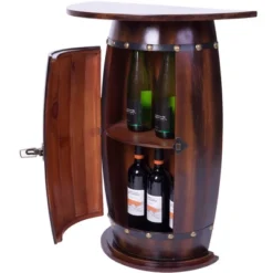 Vintiquewise Wooden Wine Barrel Console, Bar End Table Lockable Cabinet 15 Vintiquewise Wooden Wine Barrel Console, Bar End Table Lockable Cabinet -Baxton Studio Shop GUEST 272bcbcf ead4 46de 8c82 29a666ba2e2b