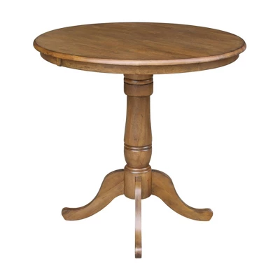 36" Round Top Pedestal Table - Pecan - International Concepts 1 36" Round Top Pedestal Table - Pecan - International Concepts