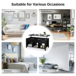Costway Lift Top Coffee Table W/ Storage Compartment Shelf Living Room Furniture Black 13 Costway Lift Top Coffee Table W/ Storage Compartment Shelf Living Room Furniture Black -Baxton Studio Shop GUEST 27618900 c823 405b a0db fa7a8626ca8a