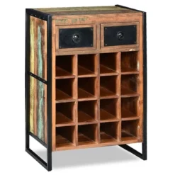 VidaXL Wine Rack For 16 Bottles Solid Reclaimed Wood 29 VidaXL Wine Rack For 16 Bottles Solid Reclaimed Wood -Baxton Studio Shop GUEST 27758ff6 1f06 42ec 9a27 8aba431f9934