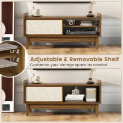 Costway Coffee Table Mid Century Modern Coffee Table With Storage Weaving Rattan Sliding Doors Adjustable Shelf 12 Costway Coffee Table Mid Century Modern Coffee Table With Storage Weaving Rattan Sliding Doors Adjustable Shelf -Baxton Studio Shop GUEST 2775eeef 3566 49a7 b75b fbdc8bc262e5