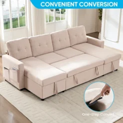 Mjkone W98" 4-Seater Modular Sleeper Sofa Bed With Storage Chaise,U-shaped Sofa With Pull-out Bed 21 Mjkone W98" 4-Seater Modular Sleeper Sofa Bed With Storage Chaise,U-shaped Sofa With Pull-out Bed -Baxton Studio Shop GUEST 27923853 ef84 47b2 b264 87662719c756