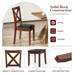 Costway Wooden Dining Chairs Set Of 2 Kitchen Side Chair With Padded Seat Rubber Wood Legs 10 Costway Wooden Dining Chairs Set Of 2 Kitchen Side Chair With Padded Seat Rubber Wood Legs -Baxton Studio Shop GUEST 27c3ee41 81e4 4de3 9bce 5a36b46e1815