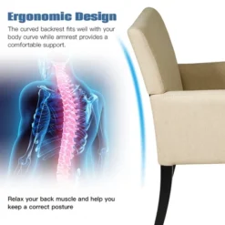 Costway Executive Guest Chair Accent Chair Arm Chair W/Rubber Wood Legs -Baxton Studio Shop GUEST 27f5dcc3 927c 4e35 b428 ed34033264e0