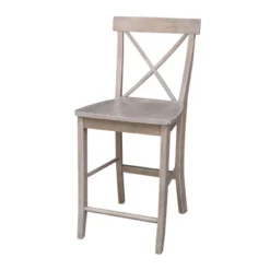 X Back Stool Washed Gray/Taupe - International Concepts -Baxton Studio Shop GUEST 2833457f ccc2 4a58 abf4 5af179ee5baf