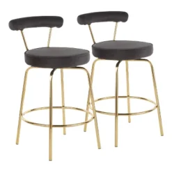 Set Of 2 Rhonda Glam Counter Height Barstools - LumiSource -Baxton Studio Shop GUEST 28514e21 43bb 4320 b1a7 07c7be2e10d5