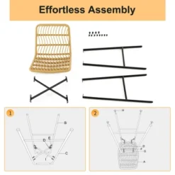 Costway Set Of 2 Rattan Bar Stools Counter Height Dining Chairs With Metal Legs Natural -Baxton Studio Shop GUEST 285aa029 dd6b 4e07 8e04 7dd9743aa428