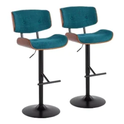Set Of 2 Lombardi Mid-Century Modern Adjustable Counter Height Barstool - Lumisource -Baxton Studio Shop GUEST 285d81a0 9ac5 4ef7 be07 018dd2249498